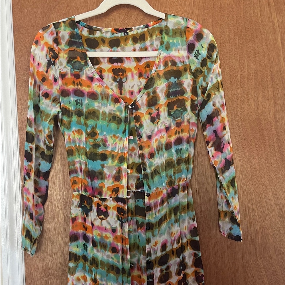 Like new Colorful Long Tie-Dye Style Beach cover or Maxi Shirt Dress